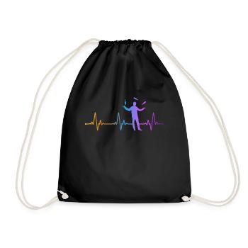 Bartender Mixologist Heartbeat - Turnbeutel - Schwarz - Vorne