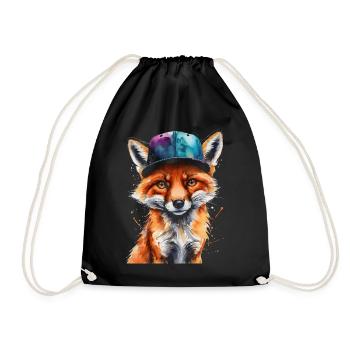 Casquette Fox Snapback Cool Animal Design Print - Sac de sport léger - noir - Devant