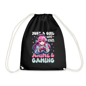 Anime Girl Kawaii Gamer Anime Lover - Turnbeutel - Schwarz - Vorne