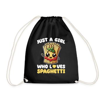 Noodles Kawaii Spaghetti Lover Pasta Italian - Drawstring Bag - black - Front