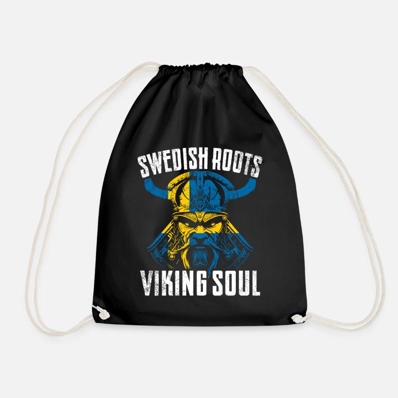 Schwedische Wurzeln - Wikinger Seele - Turnbeutel - Schwarz