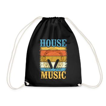 House Musik - Turnbeutel - Schwarz - Vorne