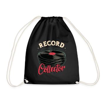 Disques vinyles collector disc jockey musique rétro - Sac de sport léger - noir - Devant