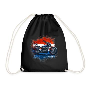 Dutch Pride: Motorrad T-Shirt in niederländischen Farben - Turnbeutel - Schwarz - Vorne