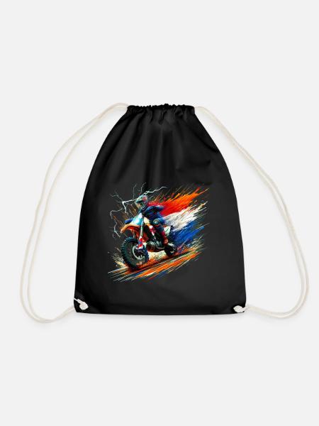 Niederländische Farben Motorrad T-Shirts Niederländisch - Turnbeutel - Schwarz