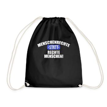 against racism, against the right, against Nazis, love - Drawstring Bag - black - Front