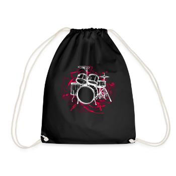 Drums Schlagzeuger Schlagzeugspieler Drummer - Turnbeutel - Schwarz - Vorne