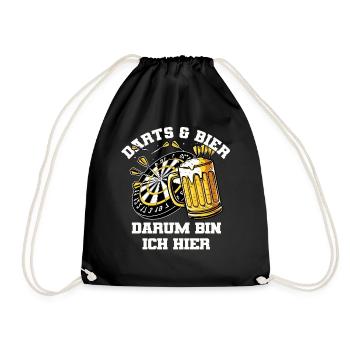 Retro Dart / Dartboard for Darts Players - Drawstring Bag - black - Front