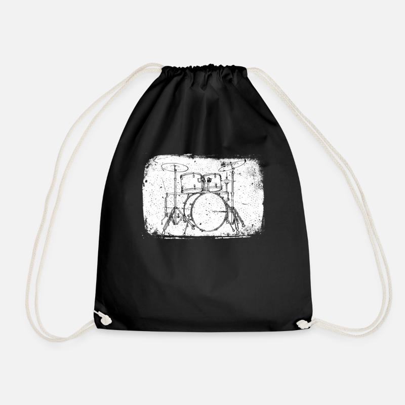 Drums Drummers Drummers - Drawstring Bag - black