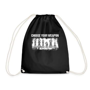 Chess Club Game Horse Chess Figure Men + Women - Drawstring Bag - black - Front