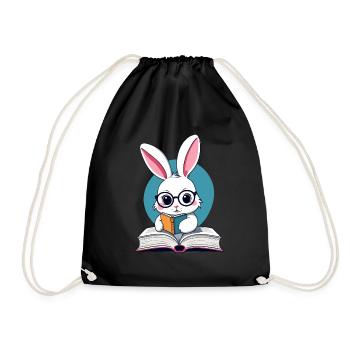 Lapin de lecture rat de bibliothèque parfait lapin - Sac de sport léger - noir - Devant