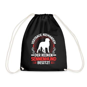 Sennenhund Ich besitze einen Schweizer Sennenhund - Turnbeutel - Schwarz - Vorne