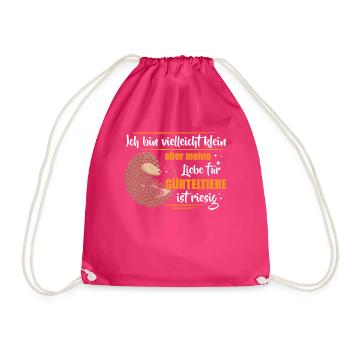 Armadillo may be small Giant Armadillo - Drawstring Bag - fuchsia - Front