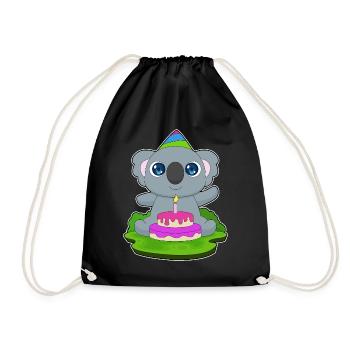 Gâteau d’anniversaire Koala - Sac de sport léger - noir - Devant