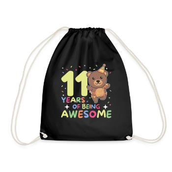 Ours pour ses 11 ans enfants de onze ans - Sac de sport léger - noir - Devant