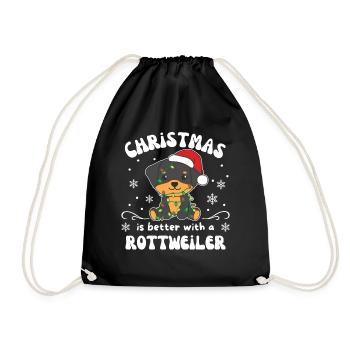Christmas is better with a Rottweiler - Drawstring Bag - black - Front