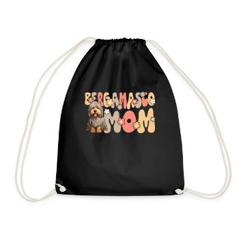 Bergamo Shepherd Dog Groovy Bergamasco Mom - Drawstring Bag - black - Front
