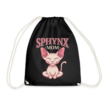 Sphynx Katzen Mama, Katzenliebhaber Nacktkatze - Turnbeutel - Schwarz - Vorne