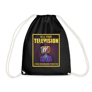 Brainwashing Kill your TV Fake News Portest - Drawstring Bag - black - Front