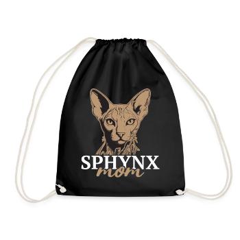 Sphynx Katzen Mama, Katzenliebhaber Nacktkatze - Turnbeutel - Schwarz - Vorne