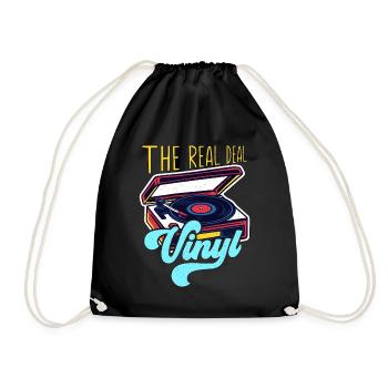 Disques vinyles La vraie affaire Vinyle Musique rétro - Sac de sport léger - noir - Devant