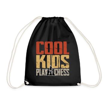 Cool Kids Play Chess Lustiger Schach Spruch - Turnbeutel - Schwarz - Vorne