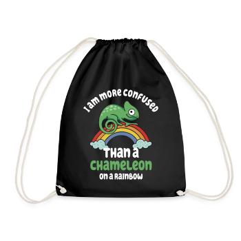 I'm more confused than a chameleon - Drawstring Bag - black - Front