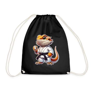 Bearded Dragons Bearded Dragons Karate Samurai - Drawstring Bag - black - Front