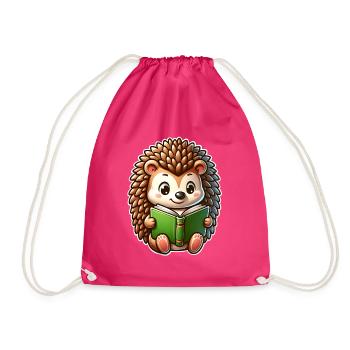 Hérisson Lecture Livres - Sac de sport léger - fuchsia - Devant