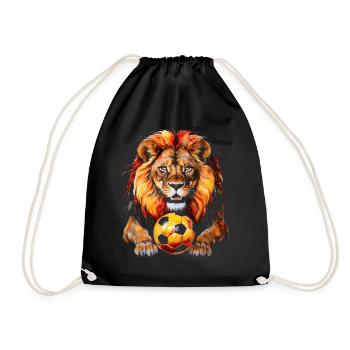 Lion Football Coloré Belgique Animal Design Print - Sac de sport léger - noir - Devant