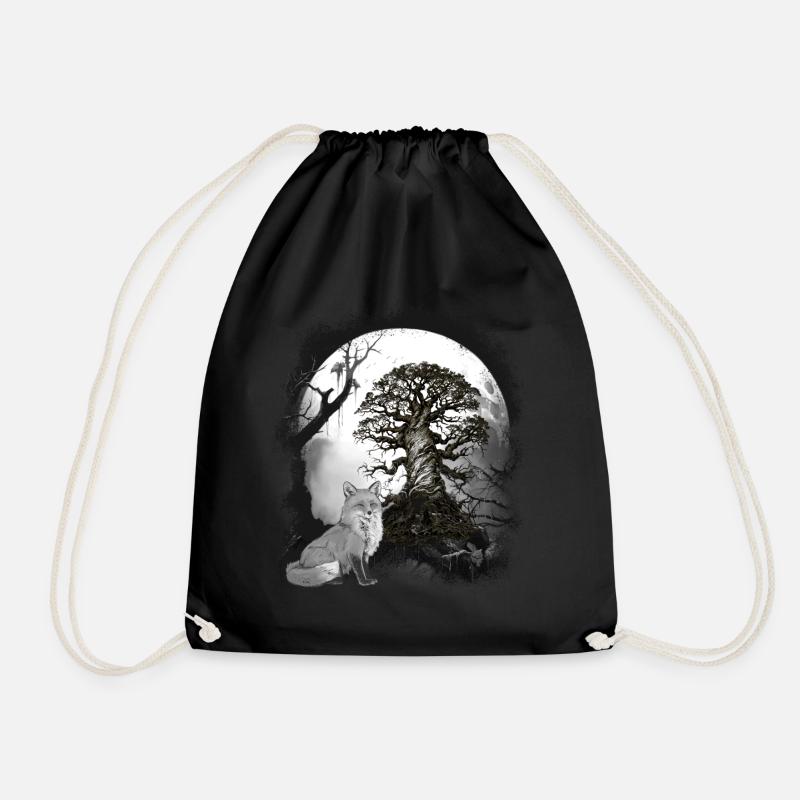 Halloween Wald Fuchs Füchse Märchen Märchenfigur - Turnbeutel - Schwarz