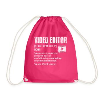 Video-Editor Lustige Definition Kinematographie - Turnbeutel - Fuchsia - Vorne