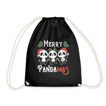 Joyeux Noël Pandamas Jeu de mots Panda - Sac de sport léger - noir - Devant