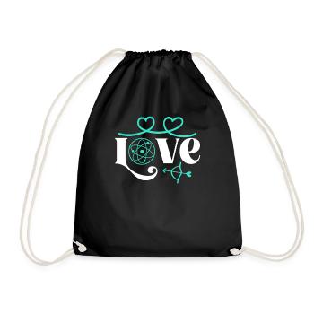 LOVE Physik, Biologie, Chemie Naturwissenschaften - Turnbeutel - Schwarz - Vorne