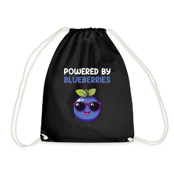 powered by blueberries, blueberry - Turnbeutel - Schwarz - Vorne