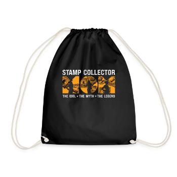 Stamp Collector Mom The Idol The Philately Lover - Drawstring Bag - black - Front