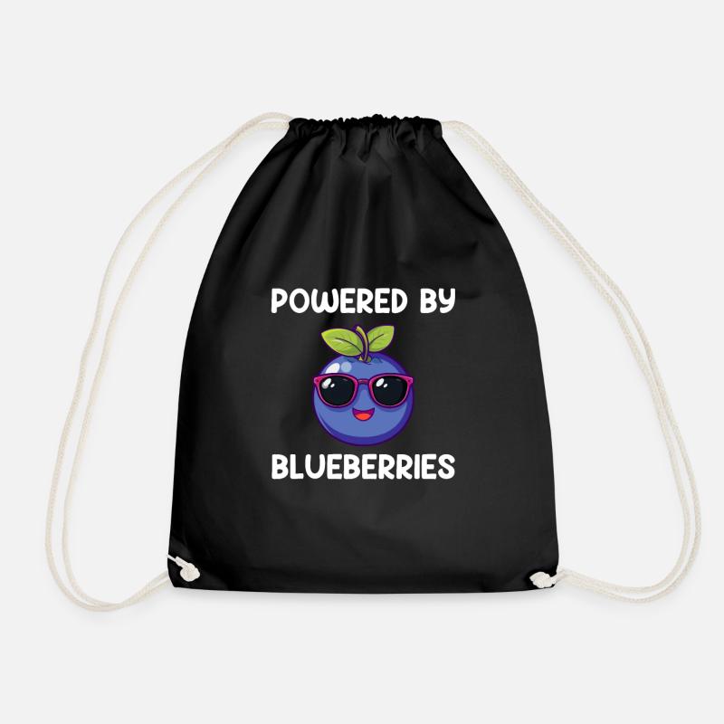 powered by blueberries, blueberry - Turnbeutel - Schwarz