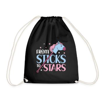 From Sticks To Stars - Hobby Horse Steckenpferd - Drawstring Bag - black - Front