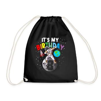 8e anniversaire sur la lune Les enfants C’est mon anniversaire - Sac de sport léger - noir - Devant