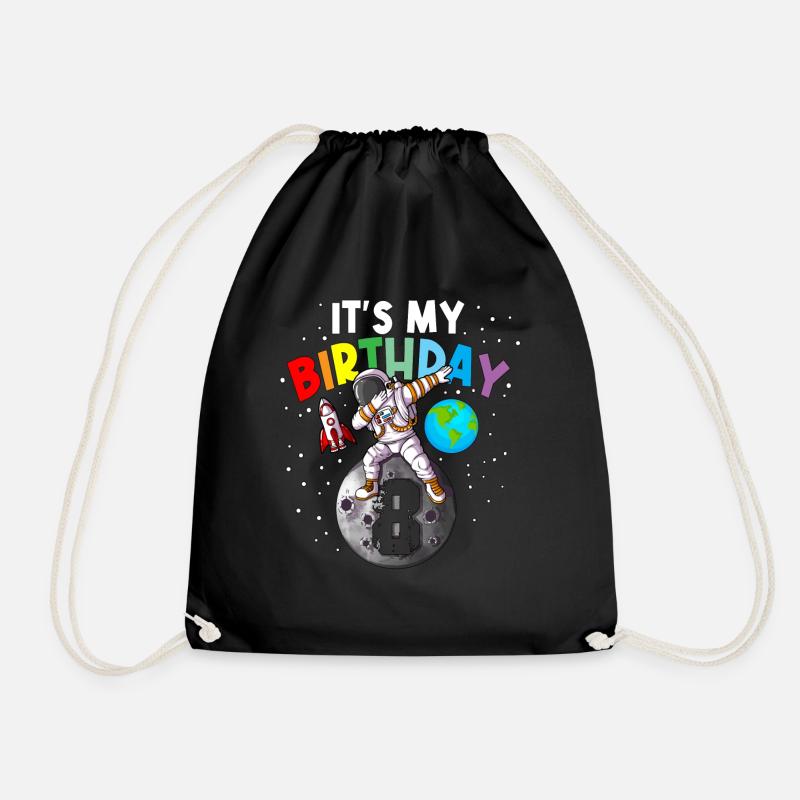 8. Geburtstag auf dem Mond Kinder It’s my Birthday - Turnbeutel - Schwarz