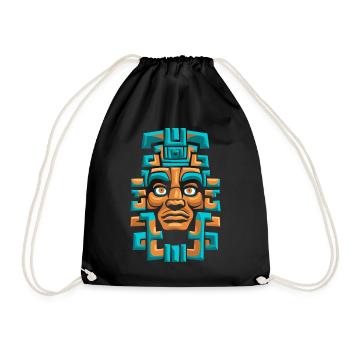 Mayan God Mayan Mythology Itzamna Ancient Mask - Drawstring Bag - black - Front