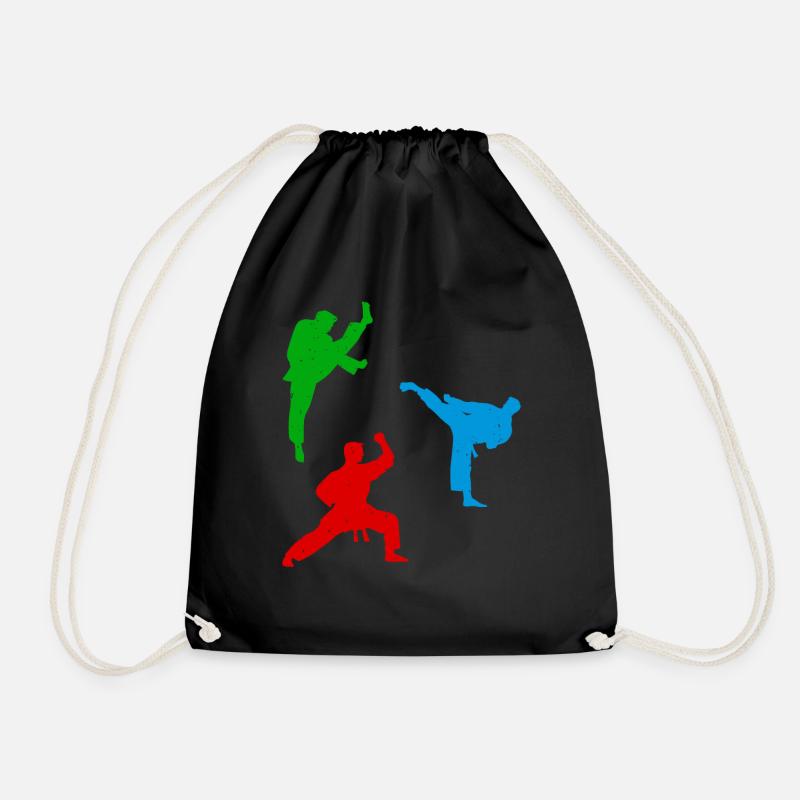 Karate silhouettes Karate fighter - Turnbeutel - Schwarz
