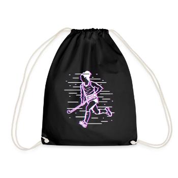 Dessin de fille de hockey - Sac de sport léger - noir - Devant