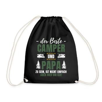 THE BEST CAMPER & DAD - Fun camping - Drawstring Bag - black - Front