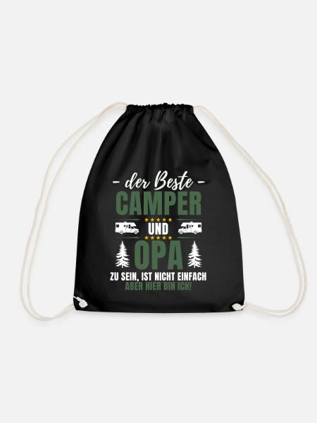 DER BESTE CAMPER & OPA - Lustiger Camping - Turnbeutel - Schwarz