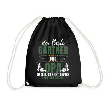 THE BEST GARDENER AND GRANDPA! Fun garden - Drawstring Bag - black - Front