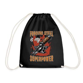 Blade Forging Steel Is My Superpower Blacksmithing - Turnbeutel - Schwarz - Vorne