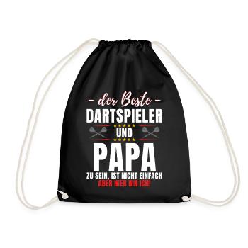 THE BEST DARTS PLAYER & DAD! Funny darts darts - Drawstring Bag - black - Front