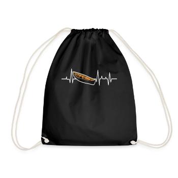 Cadeau de bateau Canoe Heartbeat ECG Line - Sac de sport léger - noir - Devant