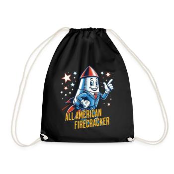 All American Firecracker Retro Vintage Design - Turnbeutel - Schwarz - Vorne
